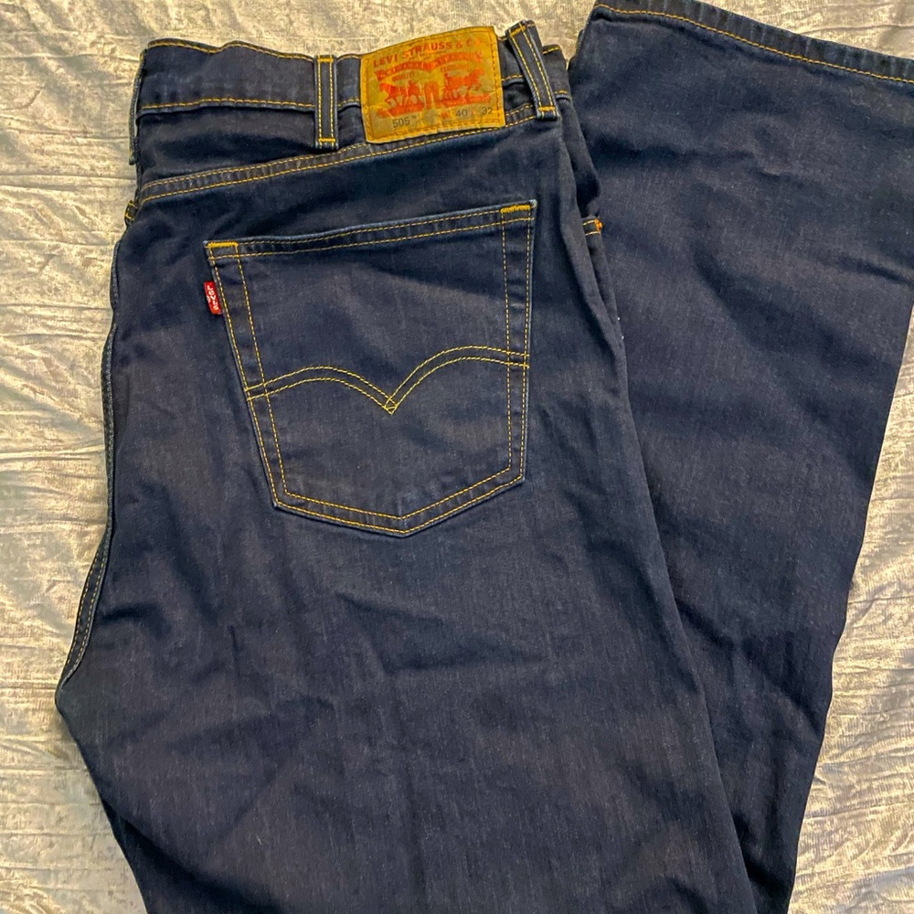 Levi’s 505 regular, dark wash men’s jeans, 40x32